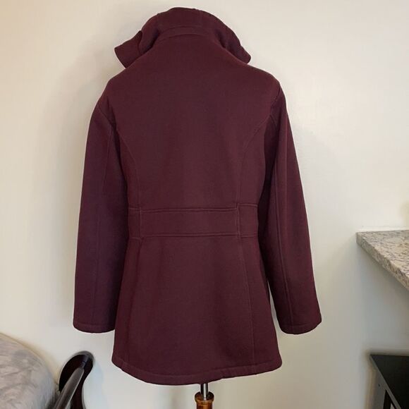 Details INTL Burgundy Full Zip Hooded Jacket w/Detachable Hood (Size: 1X) - Picture 3 of 14
